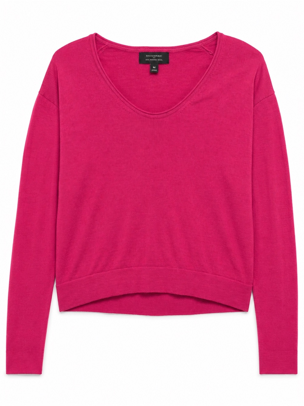 Banana Republic Pink 100% Merino Wool Scoop Neck Sweater Size M